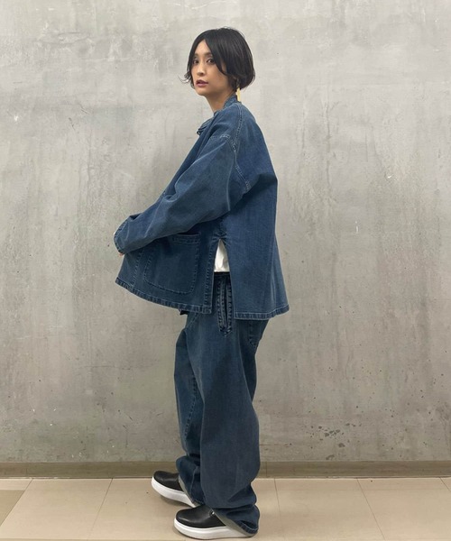 BEARDSLEY（ビアズリー）の「《FRIPIER・ユニセックス》デニムチャイナシャツブルゾン（ブルゾン・レディース・インディゴブルー・FREE）」の13枚目の写真