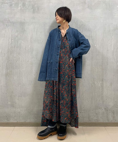 BEARDSLEY（ビアズリー）の「《FRIPIER・ユニセックス》デニムチャイナシャツブルゾン（ブルゾン・レディース・インディゴブルー・FREE）」の15枚目の写真