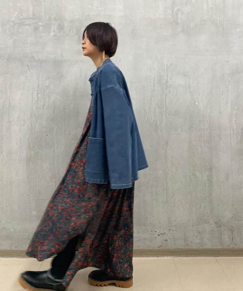 BEARDSLEY（ビアズリー）の「《FRIPIER・ユニセックス》デニムチャイナシャツブルゾン（ブルゾン・レディース・インディゴブルー・FREE）」の7枚目の写真