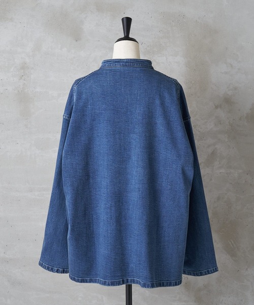 BEARDSLEY（ビアズリー）の「《FRIPIER・ユニセックス》デニムチャイナシャツブルゾン（ブルゾン・レディース・インディゴブルー・FREE）」の5枚目の写真