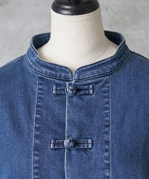 BEARDSLEY（ビアズリー）の「《FRIPIER・ユニセックス》デニムチャイナシャツブルゾン（ブルゾン・レディース・インディゴブルー・FREE）」の14枚目の写真