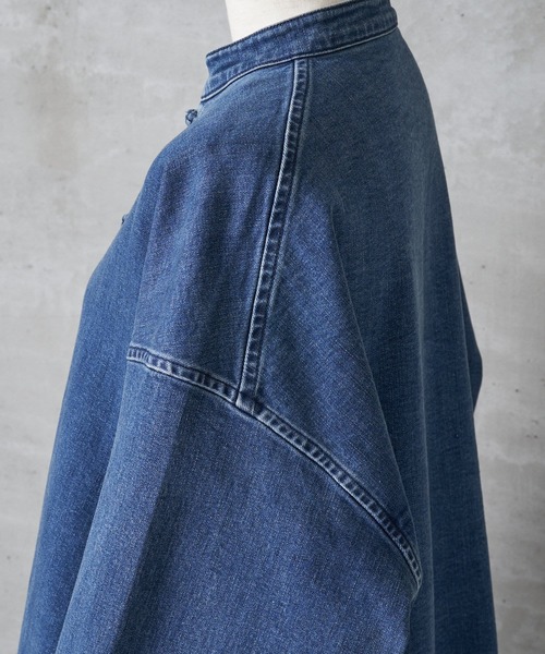 BEARDSLEY（ビアズリー）の「《FRIPIER・ユニセックス》デニムチャイナシャツブルゾン（ブルゾン・レディース・インディゴブルー・FREE）」の10枚目の写真