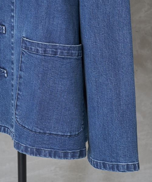 BEARDSLEY（ビアズリー）の「《FRIPIER・ユニセックス》デニムチャイナシャツブルゾン（ブルゾン・レディース・インディゴブルー・FREE）」の16枚目の写真