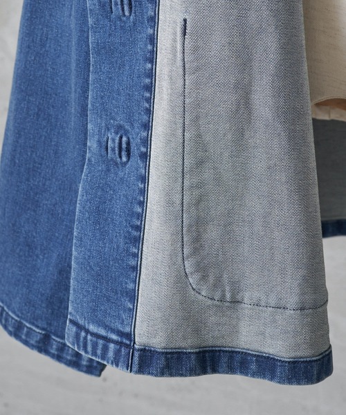 BEARDSLEY（ビアズリー）の「《FRIPIER・ユニセックス》デニムチャイナシャツブルゾン（ブルゾン・レディース・インディゴブルー・FREE）」の6枚目の写真