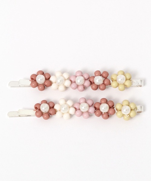 Me%（ミィパーセント）の「☆2点セット☆ビーズフラワーＳＥＴピン（ヘアピン・レディース・ホワイト系その他/グリーン系その他/ピンク系その他・FREE）」の13枚目の写真