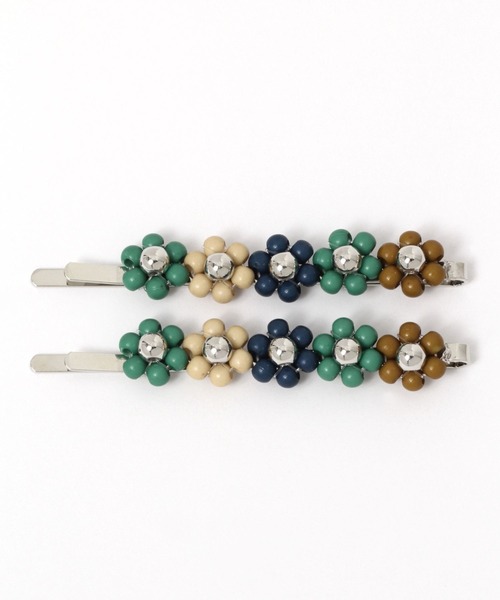 Me%（ミィパーセント）の「☆2点セット☆ビーズフラワーＳＥＴピン（ヘアピン・レディース・ホワイト系その他/グリーン系その他/ピンク系その他・FREE）」の14枚目の写真