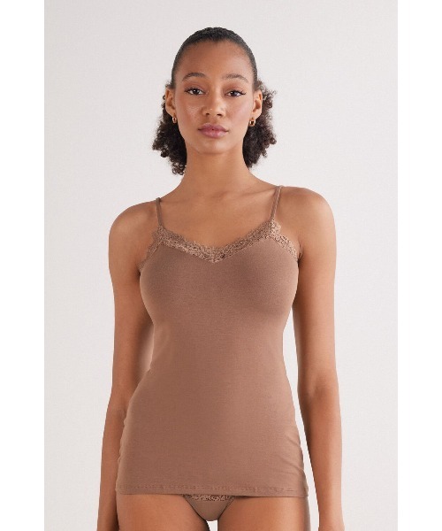 Pretty Flowers マイクロモーダル キャミソール トップ（インナー