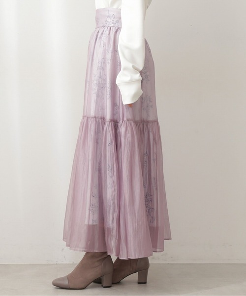 PROPORTION BODY DRESSING（プロポーションボディドレッシング）の「＜Ｅ＞フラワープリントシアーティアードスカート / 1212127100（スカート・レディース・パープル/グレー・SMALL/MEDIUM）」の5枚目の写真