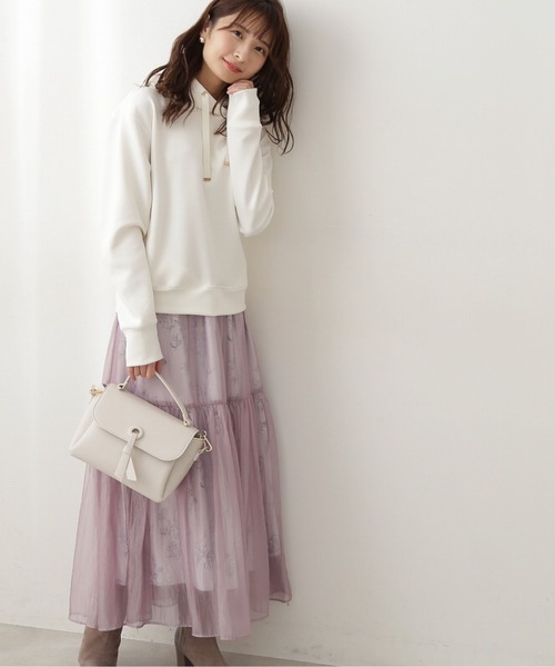 PROPORTION BODY DRESSING（プロポーションボディドレッシング）の「＜Ｅ＞フラワープリントシアーティアードスカート / 1212127100（スカート・レディース・パープル/グレー・SMALL/MEDIUM）」の7枚目の写真