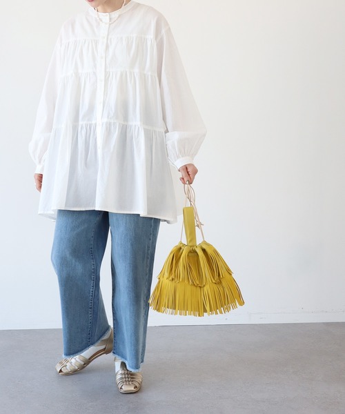 AMERICAN HOLIC（アメリカンホリック）の「ティアードボリュームチュニック（シャツ/ブラウス・レディース・オフホワイト/サックスブルー/チェック・M/L）」の16枚目の写真