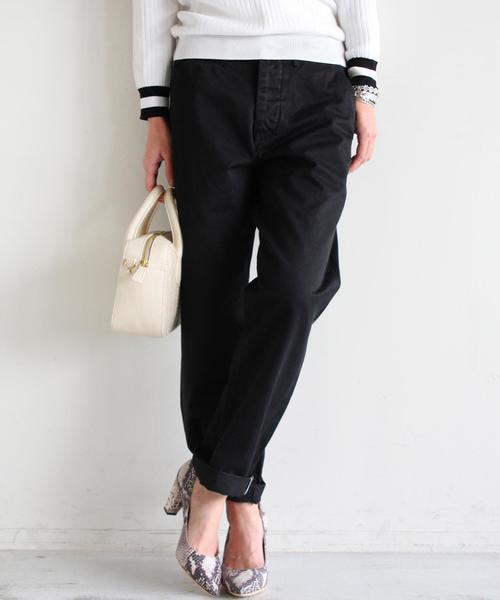 BEAUTY&YOUTH UNITED ARROWS（ビューティーアンドユースユナイテッドアローズ）の「BYTU チノセルヴィッジパンツ ◆（チノパンツ・レディース・オフホワイト/ブラック/ベージュ/コバルトブルー・27inch/29inch/28inch）」の3枚目の写真