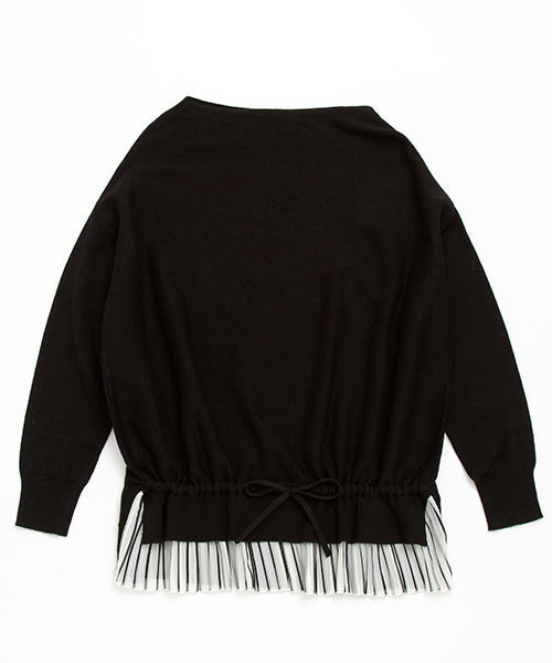新品タグ付き　BEARDSLEY ビアズリー ウシロプリーツニット ブラック　F BEARDSLEY（ビアズリー）の「裾プリーツニット（ニット/セーター