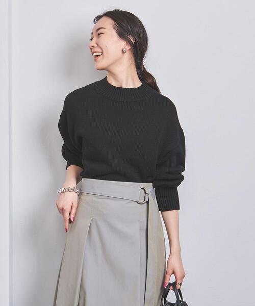 UNITED ARROWS(ユナイテッドアローズ)の「<UNITED ARROWS>C/N ボトルネック ショート ニット W(ニット/セーター・レディース・ホワイト/ライトブルー/ブラック・FREE)」の9枚目の写真