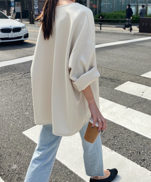 Meli rich(メリーリッチ)の「カットポンチノーカラージャケット(ノーカラージャケット・レディース・ブラック/アイボリー/グレイッシュベージュ・MEDIUM)」の15枚目の写真