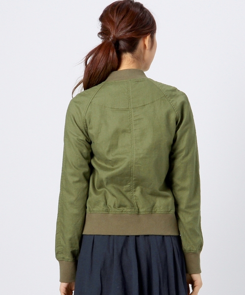 coen（コーエン）の「メンアサヘリンボーンMA-1ブルゾン（MA-1・レディース・オリーブ/ネイビー・MEDIUM/LARGE）」の9枚目の写真