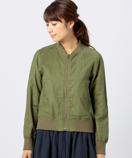coen（コーエン）の「メンアサヘリンボーンMA-1ブルゾン（MA-1・レディース・オリーブ/ネイビー・MEDIUM/LARGE）」の10枚目の写真