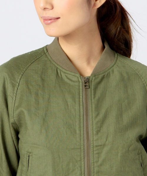 coen（コーエン）の「メンアサヘリンボーンMA-1ブルゾン（MA-1・レディース・オリーブ/ネイビー・MEDIUM/LARGE）」の13枚目の写真