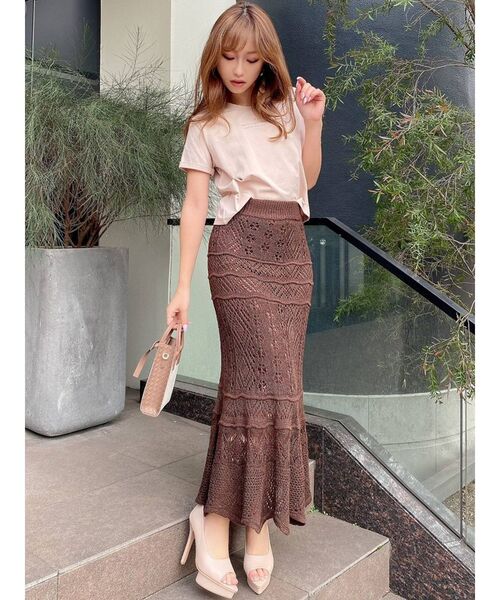 RESEXXY（リゼクシー）の「鈎針マーメイドスカート（スカート・レディース・ブラック/ベージュ/ブラウン/アイボリー・FREE）」の11枚目の写真