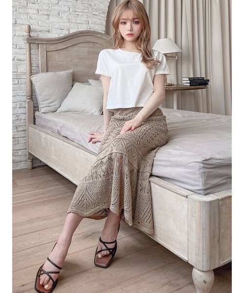 RESEXXY（リゼクシー）の「鈎針マーメイドスカート（スカート・レディース・ブラック/ベージュ/ブラウン/アイボリー・FREE）」の15枚目の写真