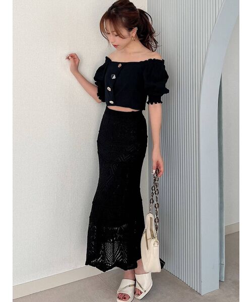 RESEXXY（リゼクシー）の「鈎針マーメイドスカート（スカート・レディース・ブラック/ベージュ/ブラウン/アイボリー・FREE）」の16枚目の写真