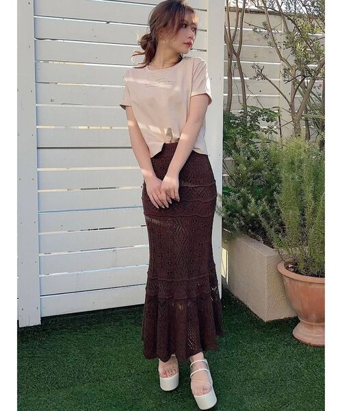 RESEXXY（リゼクシー）の「鈎針マーメイドスカート（スカート・レディース・ブラック/ベージュ/ブラウン/アイボリー・FREE）」の21枚目の写真