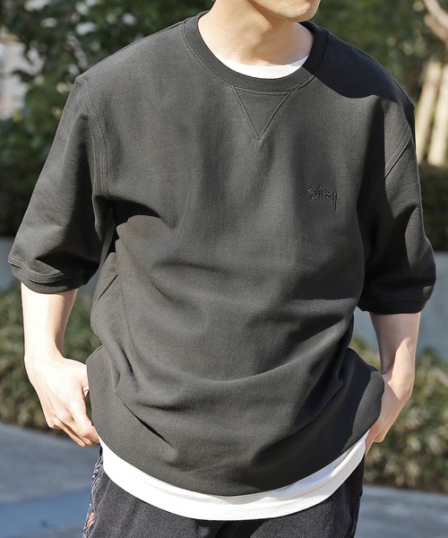 STUSSY(ステューシー)の「STUSSY/ステューシー STOCK TERRY CREW 半袖スウェット(スウェット・メンズ・ブラック/グレー・S/M/L/XL)」の2枚目の写真