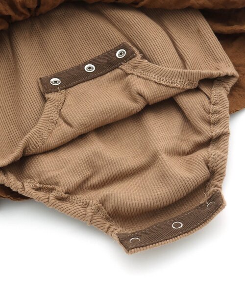 Ampersand（アンパサンド）の「premier ドッキングワンピロンパース（ロンパース・キッズ・ライトグレー/ブラウン/アイボリー・80/70/60）」の11枚目の写真