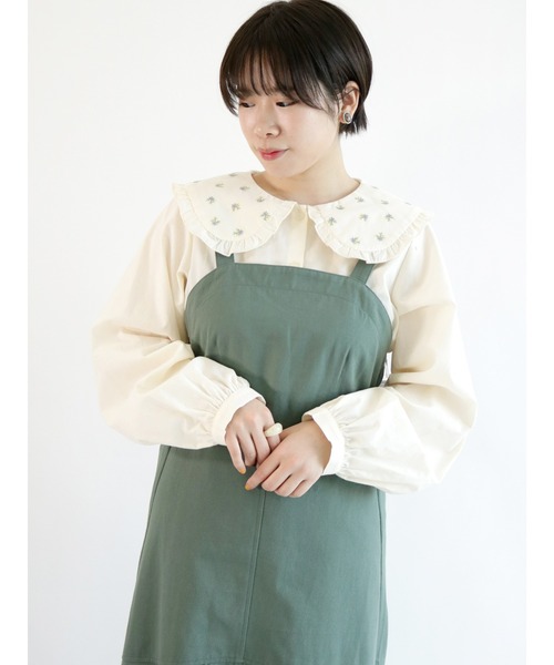 ehka sopo（エヘカソポ）の「飛び刺繍衿ブラウス（シャツ/ブラウス・レディース・オフホワイト/ラベンダー/キナリ・ﾌﾘ-）」の3枚目の写真