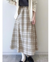 Samansa Mos2 blue | チェック柄ギャザースカート(スカート)