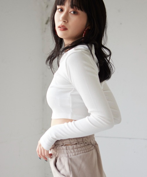 FIG&VIPER（フィグアンドバイパー）の「衿付きcomfyTOP（Tシャツ/カットソー・レディース・ホワイト/ライトグレー/ブラック・FREE）」の4枚目の写真