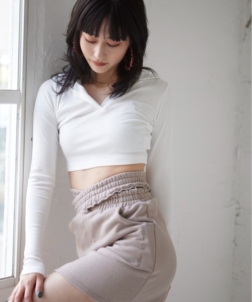 FIG&VIPER（フィグアンドバイパー）の「衿付きcomfyTOP（Tシャツ/カットソー・レディース・ホワイト/ライトグレー/ブラック・FREE）」の10枚目の写真