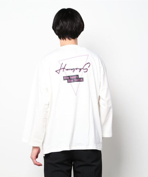 SHISKY（シスキー）の「プリントデザイン 9分袖 ビッグT（Tシャツ/カットソー・メンズ・グリーン/ホワイト系1/パープル系/ブラック系2/ベージュ系/ブルー/ブラック系1/チャコール/ラベンダー/ベージュ/ホワイト系/ミント/ブラック/ホワイト/ライトグリーン系/グレー系/ベージュ系1/ブラック系・M/L/XL）」の19枚目の写真