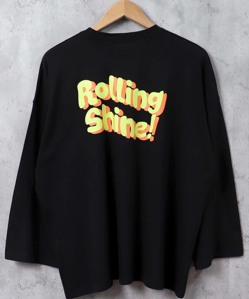 SHISKY（シスキー）の「プリントデザイン 9分袖 ビッグT（Tシャツ/カットソー・メンズ・グリーン/ホワイト系1/パープル系/ブラック系2/ベージュ系/ブルー/ブラック系1/チャコール/ラベンダー/ベージュ/ホワイト系/ミント/ブラック/ホワイト/ライトグリーン系/グレー系/ベージュ系1/ブラック系・M/L/XL）」の6枚目の写真