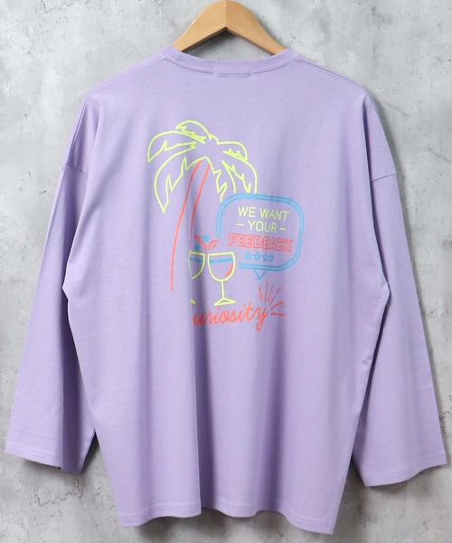 SHISKY（シスキー）の「プリントデザイン 9分袖 ビッグT（Tシャツ/カットソー・メンズ・グリーン/ホワイト系1/パープル系/ブラック系2/ベージュ系/ブルー/ブラック系1/チャコール/ラベンダー/ベージュ/ホワイト系/ミント/ブラック/ホワイト/ライトグリーン系/グレー系/ベージュ系1/ブラック系・M/L/XL）」の17枚目の写真