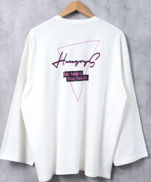SHISKY（シスキー）の「プリントデザイン 9分袖 ビッグT（Tシャツ/カットソー・メンズ・グリーン/ホワイト系1/パープル系/ブラック系2/ベージュ系/ブルー/ブラック系1/チャコール/ラベンダー/ベージュ/ホワイト系/ミント/ブラック/ホワイト/ライトグリーン系/グレー系/ベージュ系1/ブラック系・M/L/XL）」の2枚目の写真