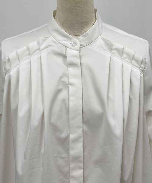 PICCIN（ピッチン）の「タイプライタータックシャツ（シャツ/ブラウス・レディース・ブラック/オフホワイト/サックスブルー・M）」の14枚目の写真