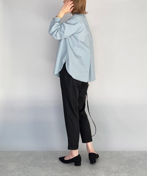 PICCIN（ピッチン）の「タイプライタータックシャツ（シャツ/ブラウス・レディース・ブラック/オフホワイト/サックスブルー・M）」の13枚目の写真