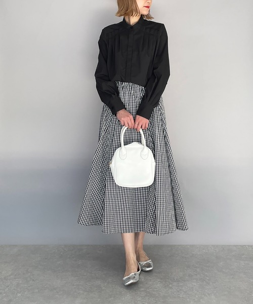 PICCIN（ピッチン）の「タイプライタータックシャツ（シャツ/ブラウス・レディース・ブラック/オフホワイト/サックスブルー・M）」の17枚目の写真