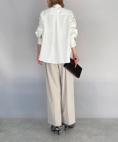 PICCIN（ピッチン）の「タイプライタータックシャツ（シャツ/ブラウス・レディース・ブラック/オフホワイト/サックスブルー・M）」の11枚目の写真