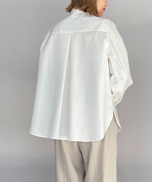 PICCIN（ピッチン）の「タイプライタータックシャツ（シャツ/ブラウス・レディース・ブラック/オフホワイト/サックスブルー・M）」の10枚目の写真