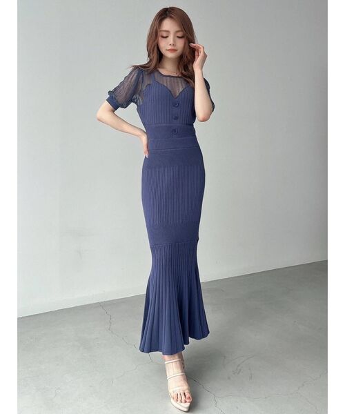 RESEXXY（リゼクシー）の「レースドッキングマーメイドニットワンピース（ワンピース・レディース・ベージュ/ブラック/ブルー/ブラウン・FREE）」の13枚目の写真