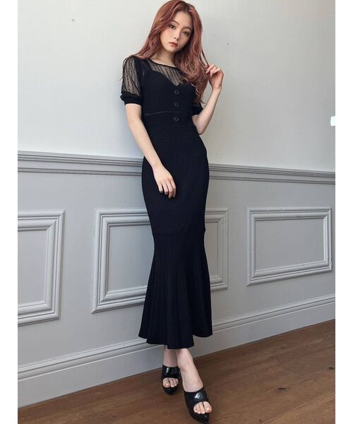 RESEXXY（リゼクシー）の「レースドッキングマーメイドニットワンピース（ワンピース・レディース・ベージュ/ブラック/ブルー/ブラウン・FREE）」の17枚目の写真