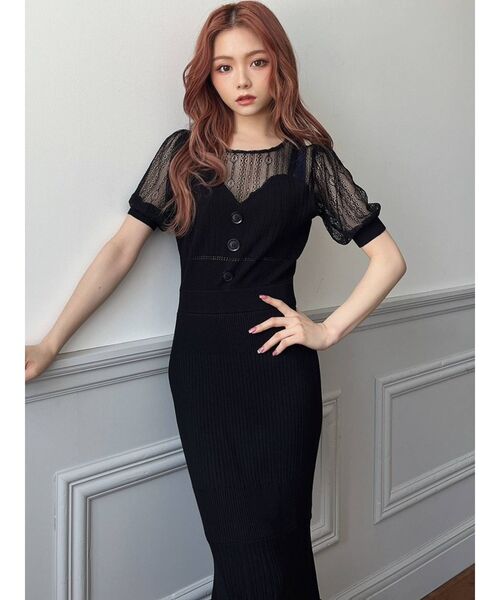 RESEXXY（リゼクシー）の「レースドッキングマーメイドニットワンピース（ワンピース・レディース・ベージュ/ブラック/ブルー/ブラウン・FREE）」の18枚目の写真