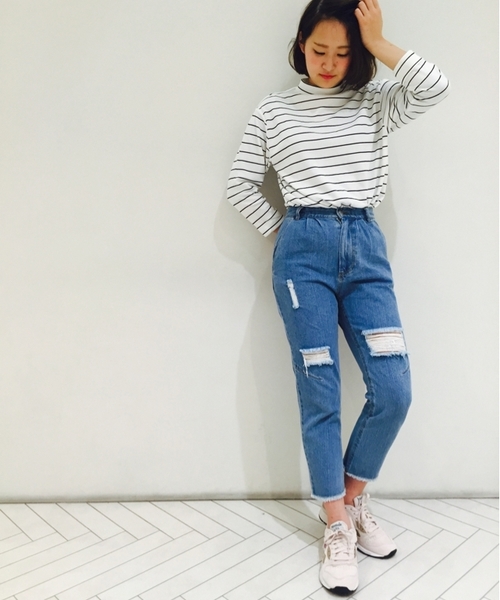 Kastane(カスタネ)の「【Kastane】ダメージ断ち切りデニムパンツ(デニムパンツ・レディース・ライトブルー・SMALL/MEDIUM)」の12枚目の写真