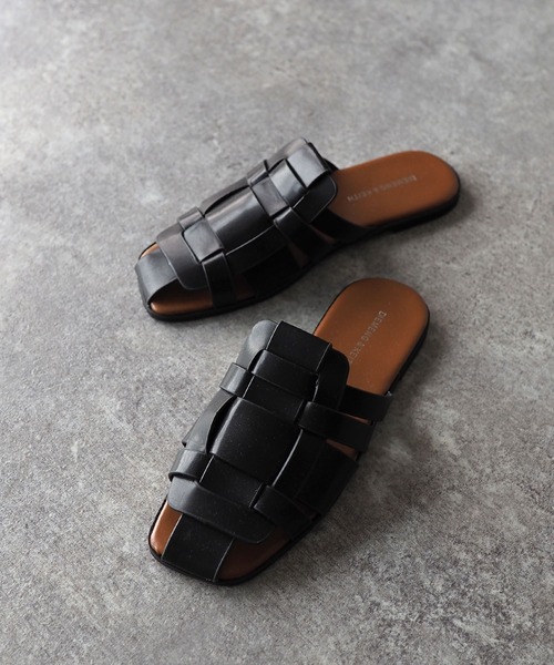 Riberry（リベリー）の「編み込みスリッパサンダル/グルカスリッパサンダル（サンダル・レディース・ホワイト/ブラック/ブラウン・MEDIUM/LARGE）」の18枚目の写真