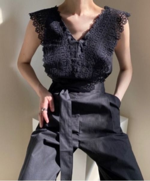 sakishimatokyo（サキシマトーキョー）の「クロシェロンパース（サロペット/オーバーオール・レディース・アイボリー/ブラック・FREE）」の8枚目の写真