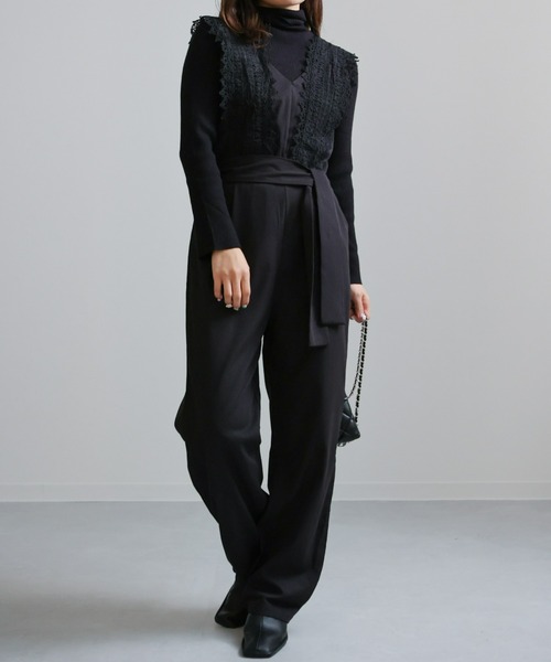 sakishimatokyo（サキシマトーキョー）の「クロシェロンパース（サロペット/オーバーオール・レディース・アイボリー/ブラック・FREE）」の9枚目の写真