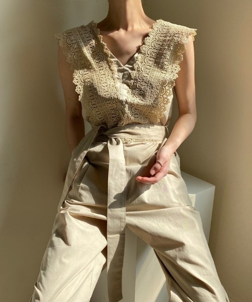 sakishimatokyo（サキシマトーキョー）の「クロシェロンパース（サロペット/オーバーオール・レディース・アイボリー/ブラック・FREE）」の22枚目の写真