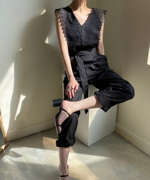 sakishimatokyo（サキシマトーキョー）の「クロシェロンパース（サロペット/オーバーオール・レディース・アイボリー/ブラック・FREE）」の17枚目の写真