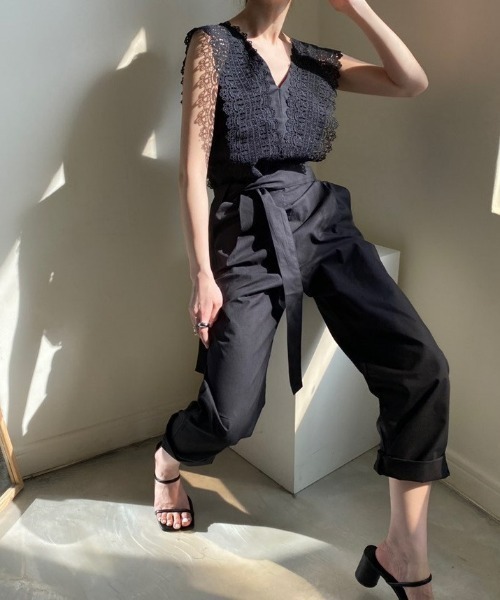 sakishimatokyo（サキシマトーキョー）の「クロシェロンパース（サロペット/オーバーオール・レディース・アイボリー/ブラック・FREE）」の16枚目の写真